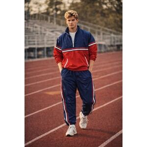 Vintage 90s b.o.g. Colorblock Nylon Track Suit Set L